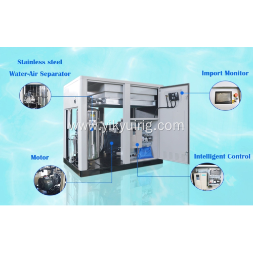 oil-free dual screw air compressor for rock well
